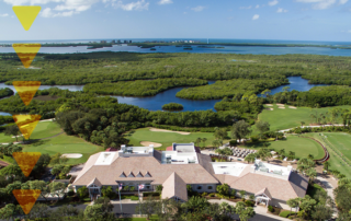 Aerial view of The Nest Golf Club in Bonita Springs, Florida with a new Rain Bird irrigation system